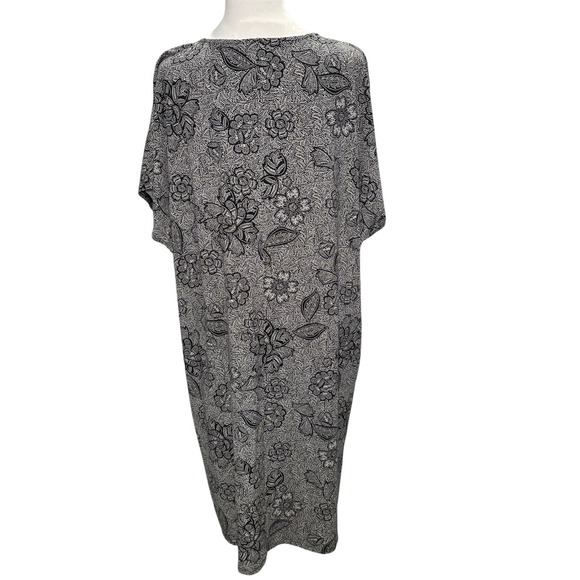 J.Jill Wearever Collection Black Floral Sheath Dress XL Beach Vacation Light - Picture 3 of 10